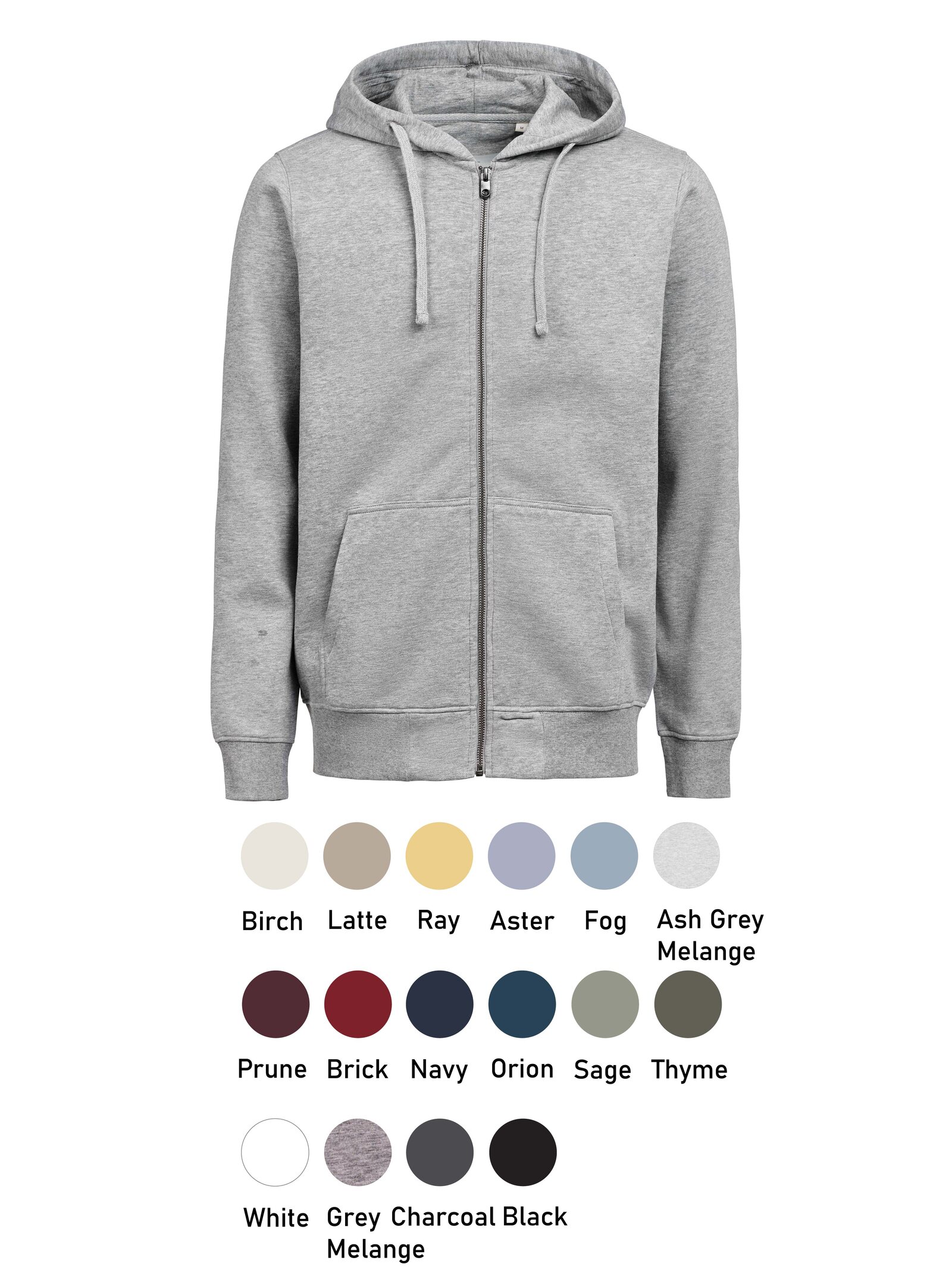 UM Full Zip Hoodie Regular Fit Grey Melange