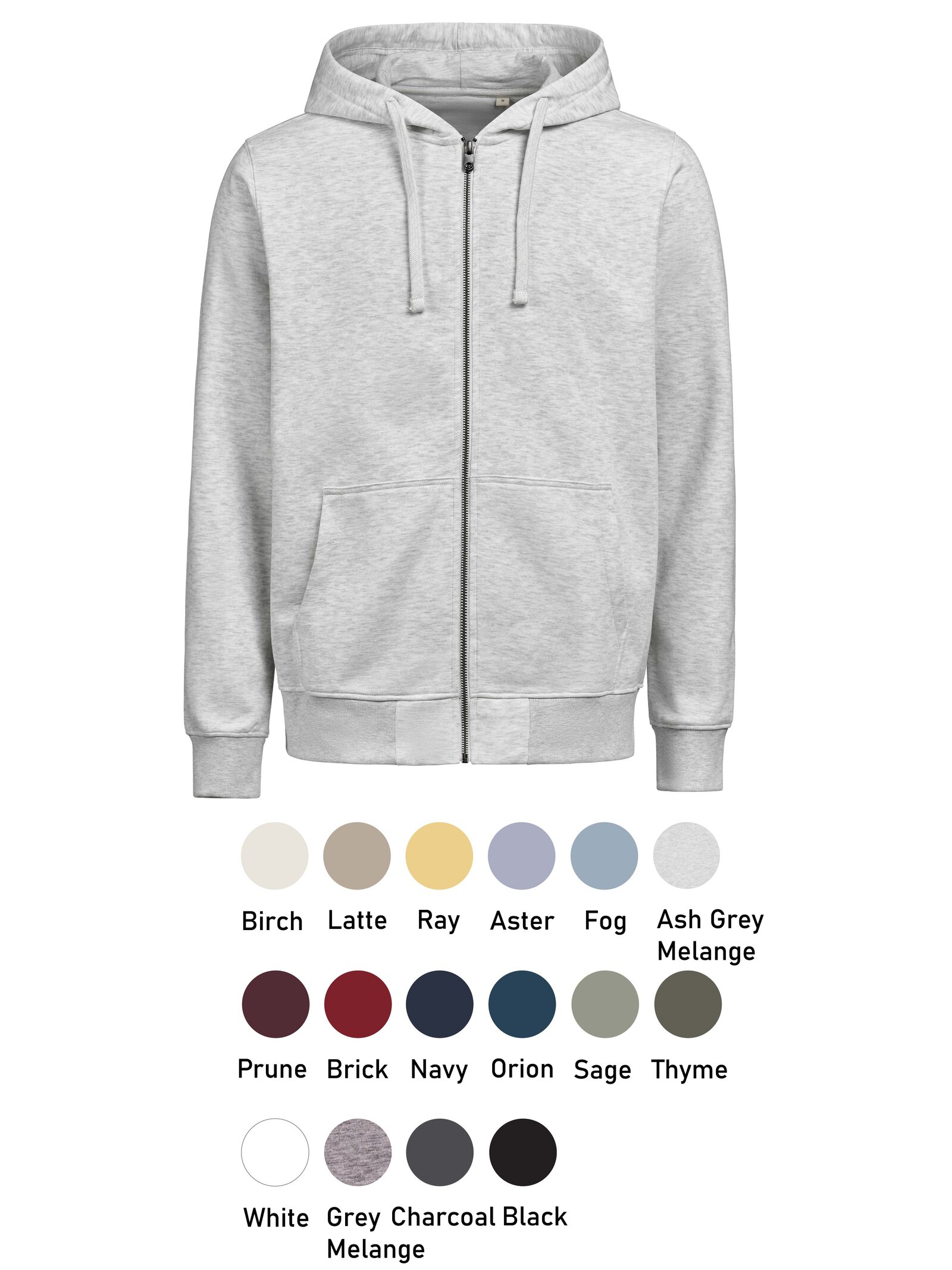 UM Full Zip Hoodie Regular Fit Ash Grey Melange